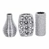 Buy 🤩 Grayson Lane Silver Ceramic Vases - Set of 3 ⭐
