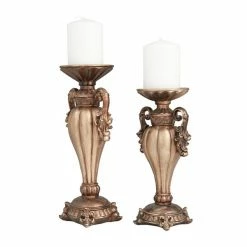 Brand new ✔️ Grayson Lane 2-Candle Resin Pillar Candle Holder - Set of 2 👍 -GRAYSON LANE Sales 2022 330862646 AlternateImage5 l