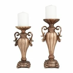 Brand new ✔️ Grayson Lane 2-Candle Resin Pillar Candle Holder - Set of 2 👍 -GRAYSON LANE Sales 2022 330862646 AlternateImage6 l