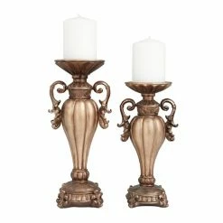 Brand new βοΈ Grayson Lane 2-Candle Resin Pillar Candle Holder - Set of 2 π