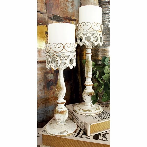 Outlet 🔥 Grayson Lane 2-Candle Metal Pillar Candle Holder - Set of 2 💯 2 Outlet 🔥 Grayson Lane 2-Candle Metal Pillar Candle Holder - Set of 2 💯 - Image 2