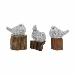 Best reviews of 🔔 Grayson Lane Grey Teak Wood Bird Sculptures - Set of 3 🛒