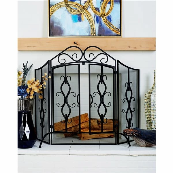 Best Pirce ❤️ Grayson Lane 24-in Gray Iron 3-panel Flat Fireplace Screen ⌛ 2 Best Pirce ❤️ Grayson Lane 24-in Gray Iron 3-panel Flat Fireplace Screen ⌛ - Image 2