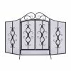 Best Pirce ❤️ Grayson Lane 24-in Gray Iron 3-panel Flat Fireplace Screen ⌛