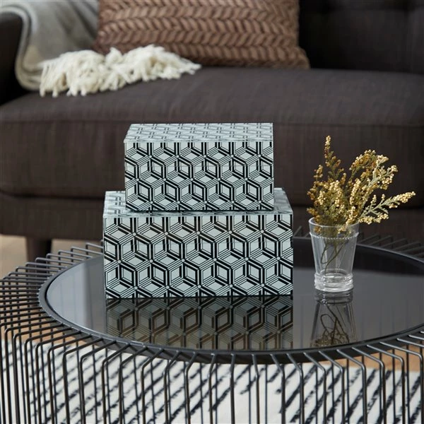 Flash Sale โ Grayson Lane Black and White Wood Boxes - Set of 2 ๐คฉ 2 Flash Sale โ Grayson Lane Black and White Wood Boxes - Set of 2 ๐คฉ - Image 2