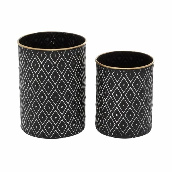 Cheap ❤️ Grayson Lane Black Metal Jars - Set of 2 😀 5 Cheap ❤️ Grayson Lane Black Metal Jars - Set of 2 😀 - Image 5