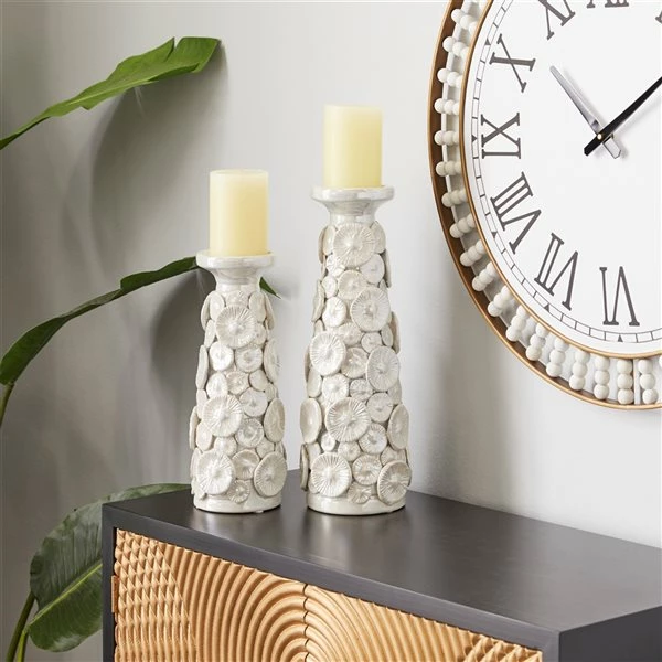 Cheapest โ๏ธ Grayson Lane Ceramic Pillar Candle Holder - Set of 2 ๐ 2 Cheapest โ๏ธ Grayson Lane Ceramic Pillar Candle Holder - Set of 2 ๐ - Image 2