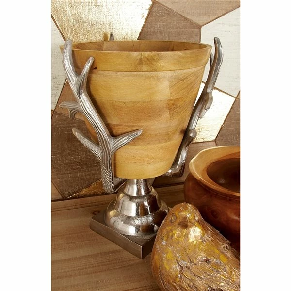 Flash Sale 🔥 Grayson Lane Brown Aluminum and Wood Bowl 😍 2 Flash Sale 🔥 Grayson Lane Brown Aluminum and Wood Bowl 😍 - Image 2