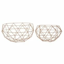 Wholesale ๐ฅฐ Grayson Lane Gold Geometric Metal Trays - Set of 2 ๐