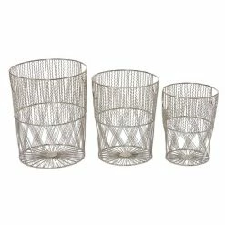 Best Sale 🛒 Grayson Lane Silver Metal Storage Baskets - Set of 3 😉