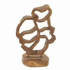 Flash Sale 🥰 Grayson Lane Contemporary Light Brown Teak Wood Abstract Sculpture 🔥
