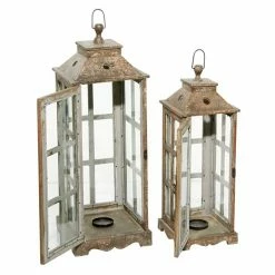 Wholesale ⭐ Grayson Lane 2-Candle Wood Lantern Candle Holder - Set of 2 🎁 -GRAYSON LANE Sales 2022 330862746 AlternateImage5 l