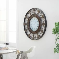 Promo 🔔 Grayson Lane Rustic Analog Round Wall Clock 🎁 -GRAYSON LANE Sales 2022 330862759 AlternateImage2 l