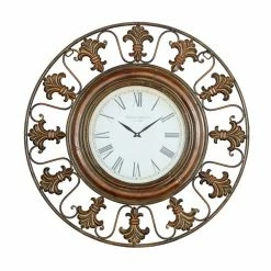 Promo 🔔 Grayson Lane Rustic Analog Round Wall Clock 🎁