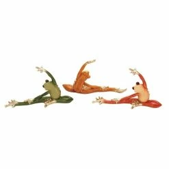 Cheap 🥰 Grayson Lane Assorted Colours Eclectic Polystone Frog Sculptures - Set of 4 ⭐