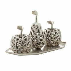 Brand new 🎁 Grayson Lane Silver Aluminum Tray with Fruits 👍 -GRAYSON LANE Sales 2022 330862769 AlternateImage3 l