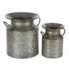 Hot Sale ✔️ Grayson Lane Grey Metal Jars - Set of 2 🔥