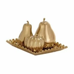 Cheapest 🎉 Grayson Lane Gold Stoneware Fruits Sculpture ⭐