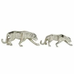 Flash Sale ⌛ Grayson Lane Silver Aluminum Leopard Sculptures - Set of 2 🔔