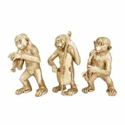 Cheap ⌛ Grayson Lane Gold Polystone Monkey Sculpture 🤩