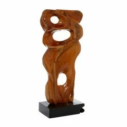 Wholesale 🔔 Grayson Lane Brown Teak Wood Abstract Sculpture 🤩