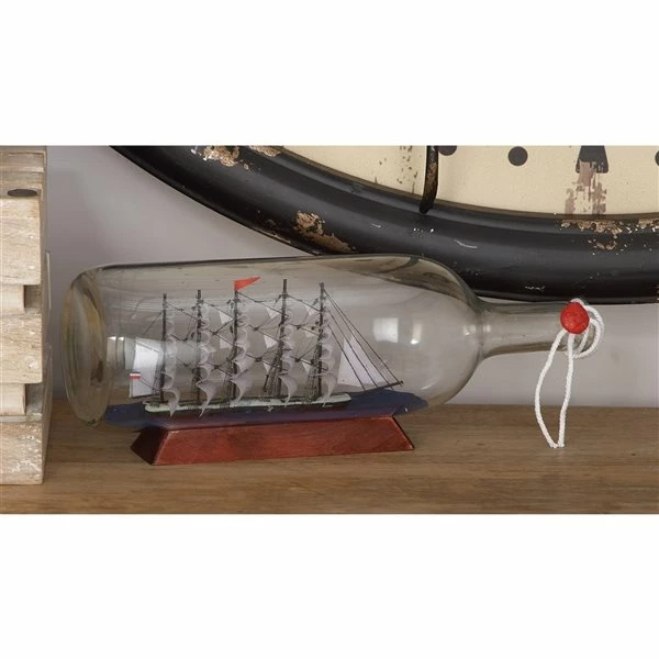 Outlet 🤩 Grayson Lane White Glass Ship in a Bottle 😍 2 Outlet 🤩 Grayson Lane White Glass Ship in a Bottle 😍 - Image 2