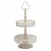 Best Pirce 🥰 Grayson Lane 2-Tier White Iron Cake Stand 🔥