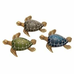 Flash Sale ✨ Grayson Lane Assorted Colours Polystone Turtle Sculptures - Set of 3 🔔