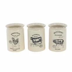 Promo ❤️ Grayson Lane White Porcelain Jars - Set of 3 ✔️