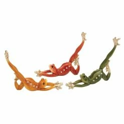 Buy ⌛ Grayson Lane Assorted Colours Polystone Frog Sculptures - Set of 3 🔔