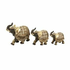 Best deal 💯 Grayson Lane Gold Polystone Elephant Sculptures - Set of 3 🎉