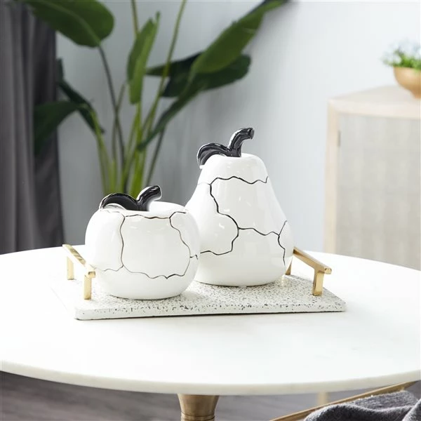 Buy 🌟 Grayson Lane White Domolite Fruit Sculptures - Set of 2 ✨ 2 Buy 🌟 Grayson Lane White Domolite Fruit Sculptures - Set of 2 ✨ - Image 2