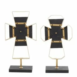Best reviews of 🎉 Grayson Lane White and Gold Metal Cross Sculptures - Set of 2 👍 -GRAYSON LANE Sales 2022 330862936 AlternateImage5 l