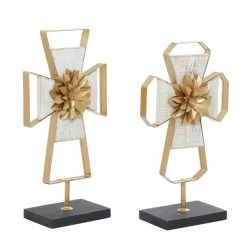 Best reviews of 🎉 Grayson Lane White and Gold Metal Cross Sculptures - Set of 2 👍