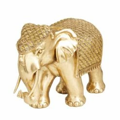 Budget 👏 Grayson Lane Gold Polystone Elephant Sculpture 😍