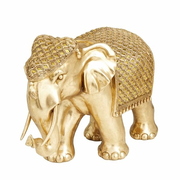 Budget 👏 Grayson Lane Gold Polystone Elephant Sculpture 😍 1 Budget 👏 Grayson Lane Gold Polystone Elephant Sculpture 😍