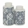 Discount 🧨 Grayson Lane Blue and White Ceramic Jars - Set of 2 🧨