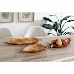 Cheapest 🛒 Grayson Lane Brown Teak Wood Trays - Set of 3 🤩 -GRAYSON LANE Sales 2022 330862947 AlternateImage1 l