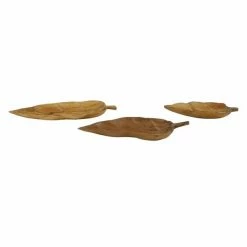 Cheapest 🛒 Grayson Lane Brown Teak Wood Trays - Set of 3 🤩 -GRAYSON LANE Sales 2022 330862947 AlternateImage4 l