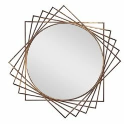 Best Pirce 🧨 Grayson Lane 41.5-in L X 41.5-in W Glam Round Black Framed Wall Mirror 🛒