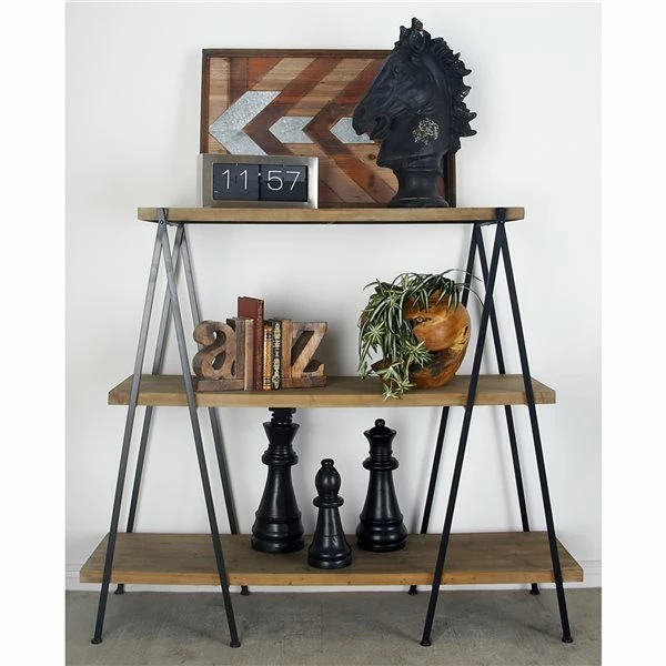 Best Sale 🔥 Grayson Lane 18-in D x 59-in W x 51-in H 3-Tier Decorative Wood Shelves 🎁 2 Best Sale 🔥 Grayson Lane 18-in D x 59-in W x 51-in H 3-Tier Decorative Wood Shelves 🎁 - Image 2