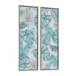 Flash Sale 🌟 Grayson Lane Silver Wood Framed 47.25-in H x 15.75-in W Floral Canvas Hand-Painted Painting 👍 -GRAYSON LANE Sales 2022 330901648 AlternateImage5 l