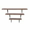 New 👍 Grayson Lane 48-in L x 9-in H x 9-in D Industrial Black/Brown Wooden Wall Shelf - Set of 3 🥰