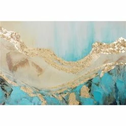 Buy 👍 Grayson Lane Gold Wood Framed 35.5-in H x 47.5-in W Abstract White Canvas Painting 🤩 -GRAYSON LANE Sales 2022 330901660 AlternateImage3 l