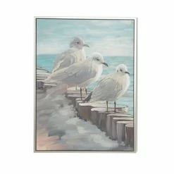 Deals 🎁 Grayson Lane Silver Wood Framed 47-in H x 36-in W Coastal Birds Canvas Painting 🌟 -GRAYSON LANE Sales 2022 330901665 AlternateImage5 l