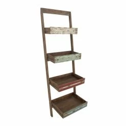 Hot Sale 🧨 Grayson Lane 18-in D x 23-in W x 70-in H 4-Tier Leaning Wood Shelves 🔔