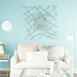 Best deal 🥰 Grayson Lane 48-in H x 48-in W Silver Metal Modern/Contemporary Abstract Wall Accent 🛒 -GRAYSON LANE Sales 2022 330901671 AlternateImage3 l