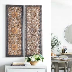Buy 🔥 Grayson Lane 48-in H x 16-in W Brown Wood Traditional Ornamental Wall Accent - 2-Pack 😉 -GRAYSON LANE Sales 2022 330901680 AlternateImage3 l