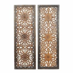 Buy 🔥 Grayson Lane 48-in H x 16-in W Brown Wood Traditional Ornamental Wall Accent - 2-Pack 😉