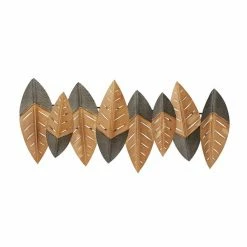 Budget 🤩 Grayson Lane 24-in H x 47-in W Gold Metal Modern/Contemporary Abstract Wall Accent 😍 -GRAYSON LANE Sales 2022 330901688 AlternateImage7 l